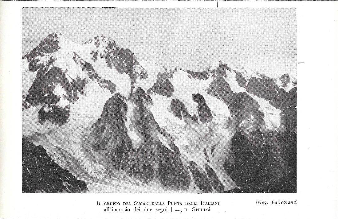 Il gruppo del Sugan dalla Punta degli Italiani. Stampa 1930