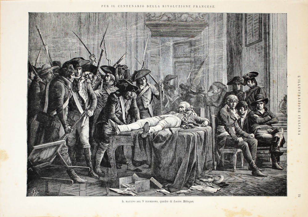 Il mattino del 9 termidoro, quadro di Lucien Melingue. Stampa …