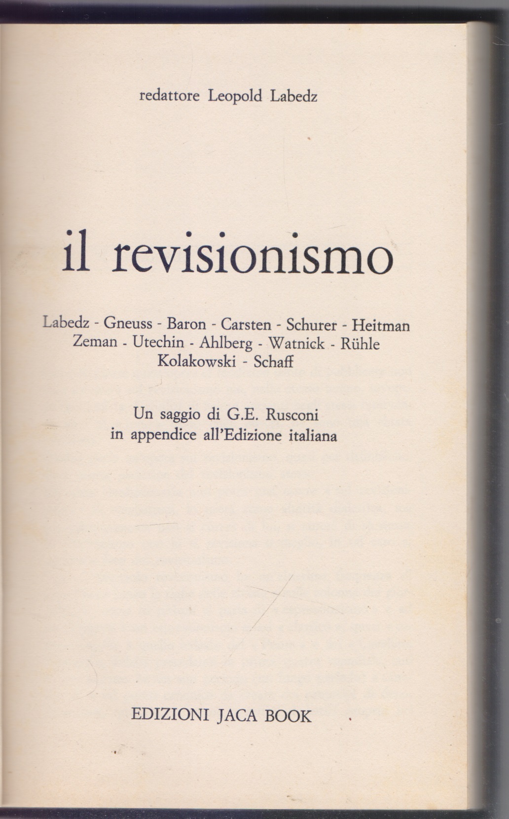 Il Revisionismo - Leopold Labedz
