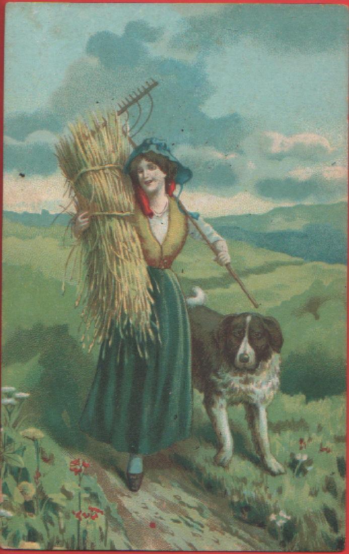 Il ritorno dai campi. Non viaggiata. Originale d'epoca