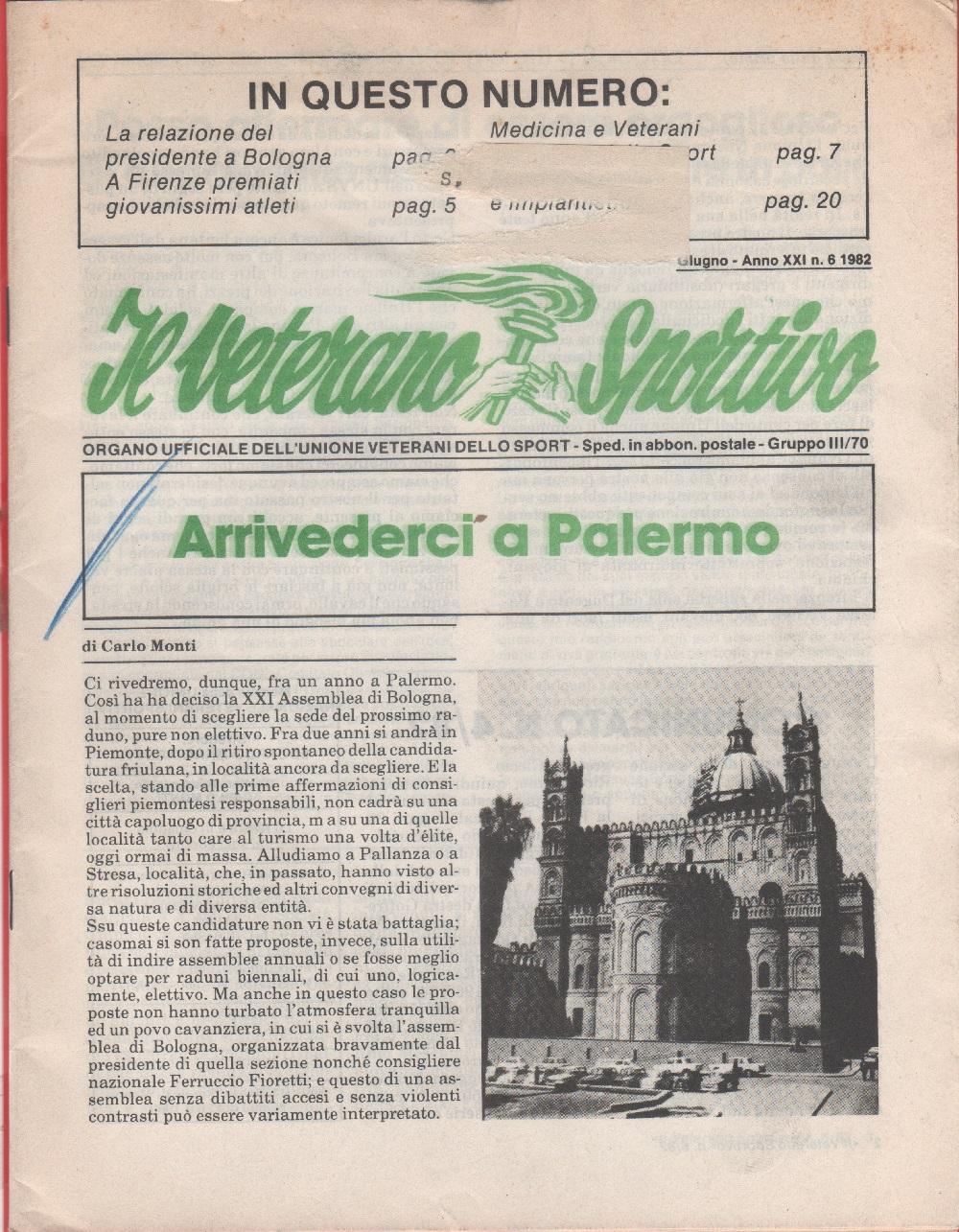 Il veterano sportivo. n. 6 giugno 1982