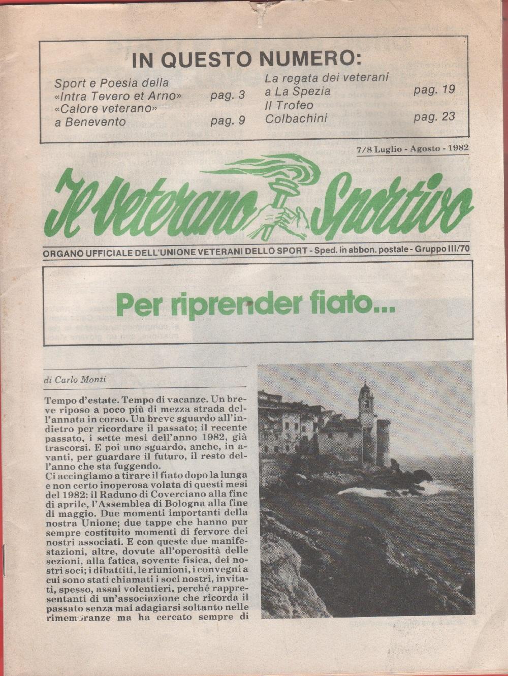 Il veterano sportivo. n. 7/8 luglio-agosto 1982