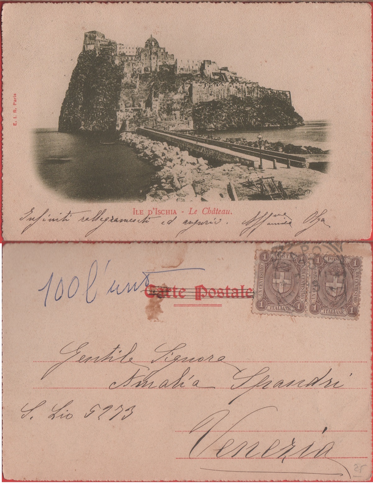 Ile d'Ischia. Le Chateau - Ischia. Il castello. Viaggiata