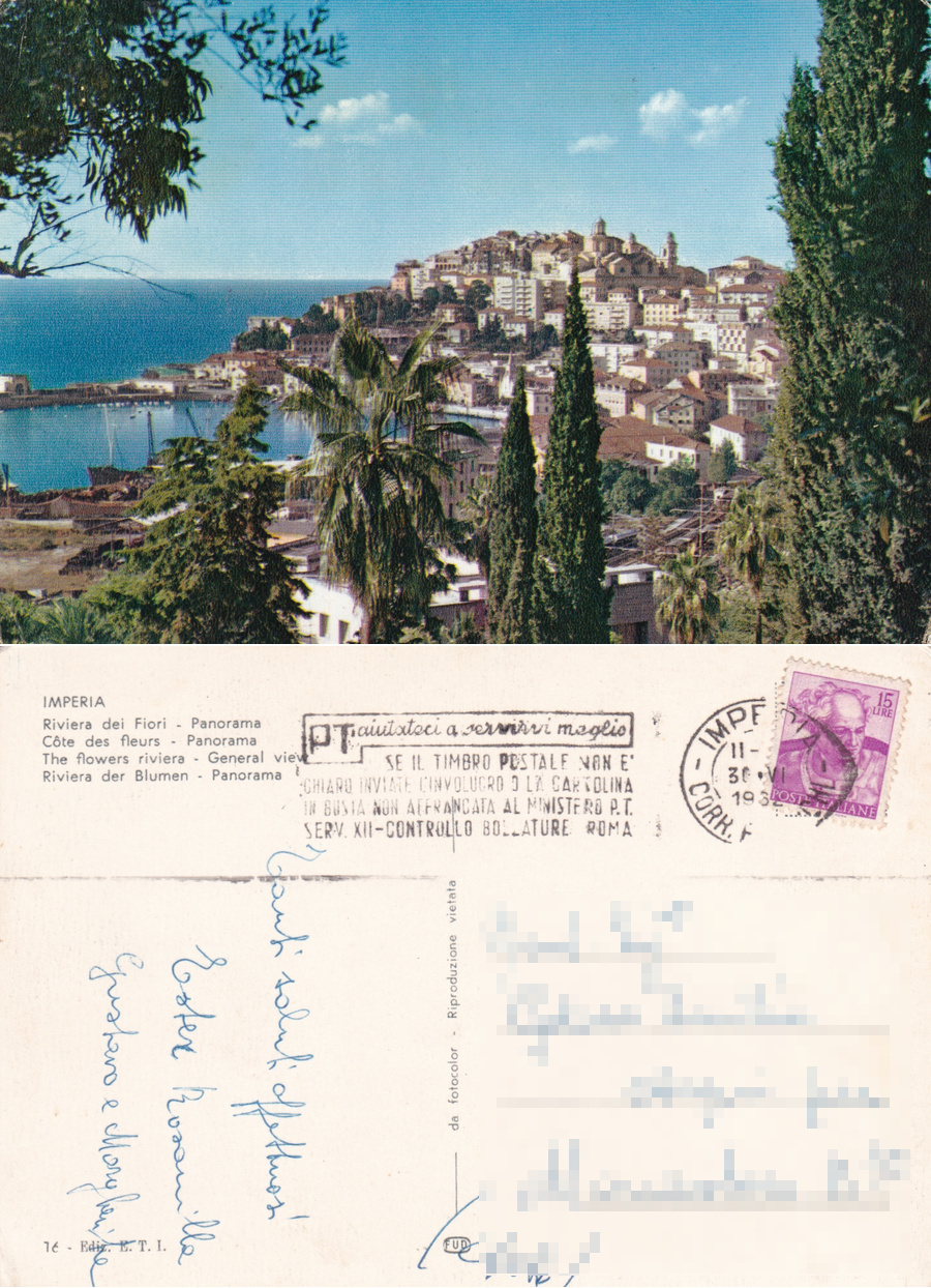 Imperia. Panorama. Viaggiata 1982