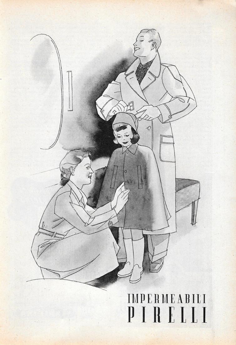 Impermeabili Pirelli. Advertising 1940