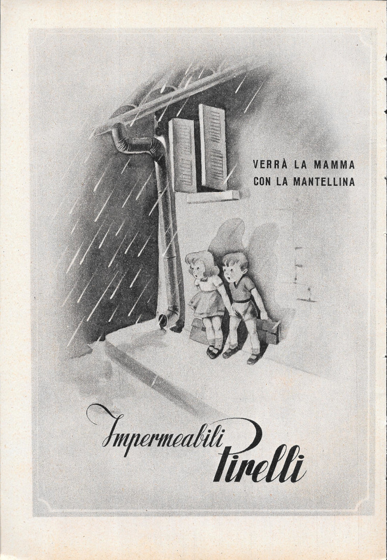 Impermeabili Pirelli / Società Nazionale dei Radiatori - Advertising 1943