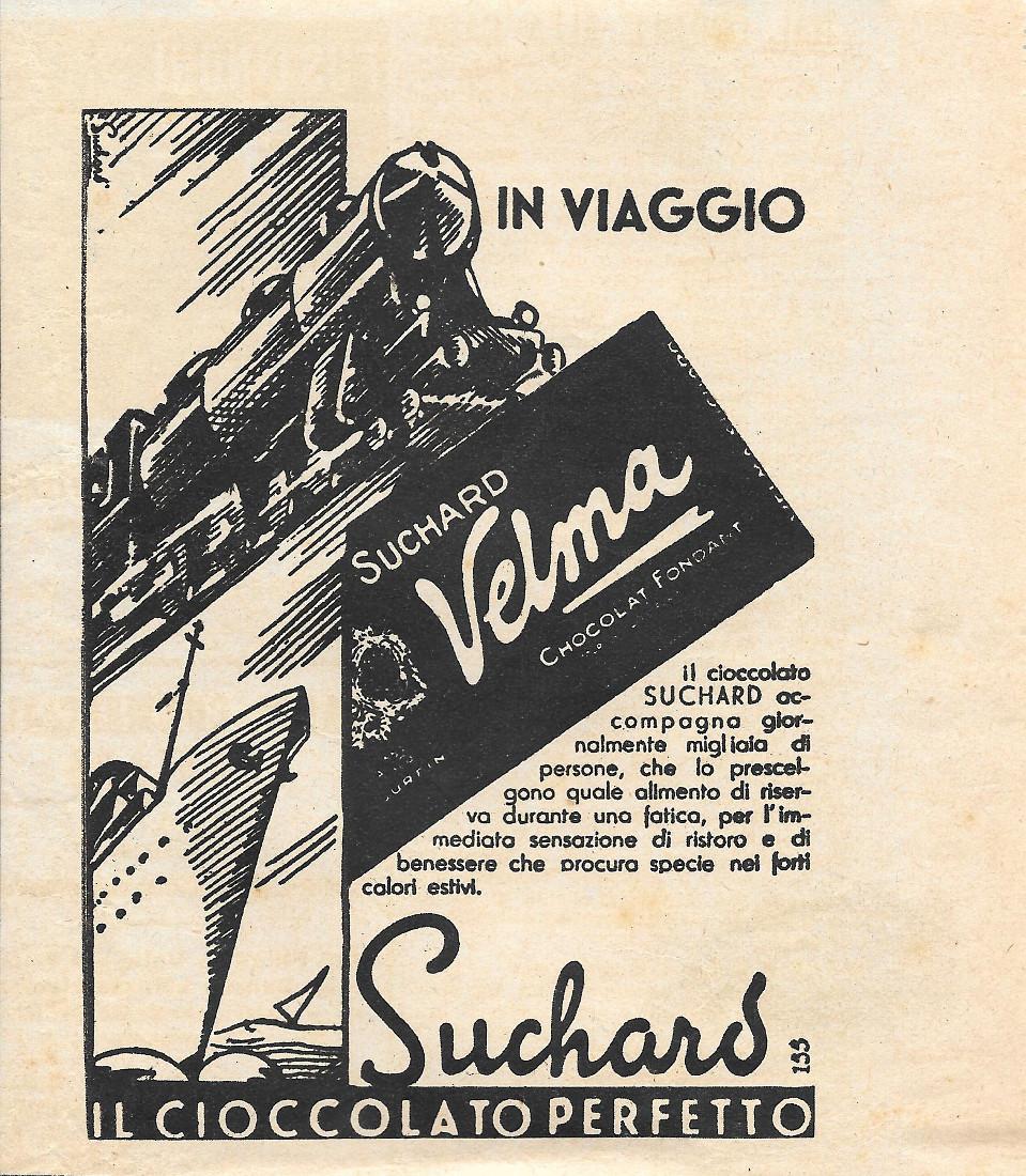 In viaggio Suchard Velma. Advertising 1935