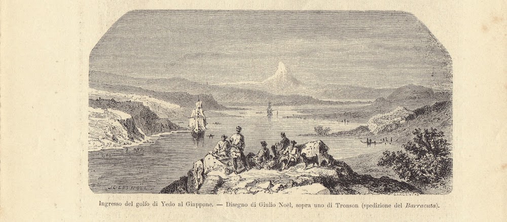 Ingresso del golfo di Yedo al Giappone. Illustrazione 1864