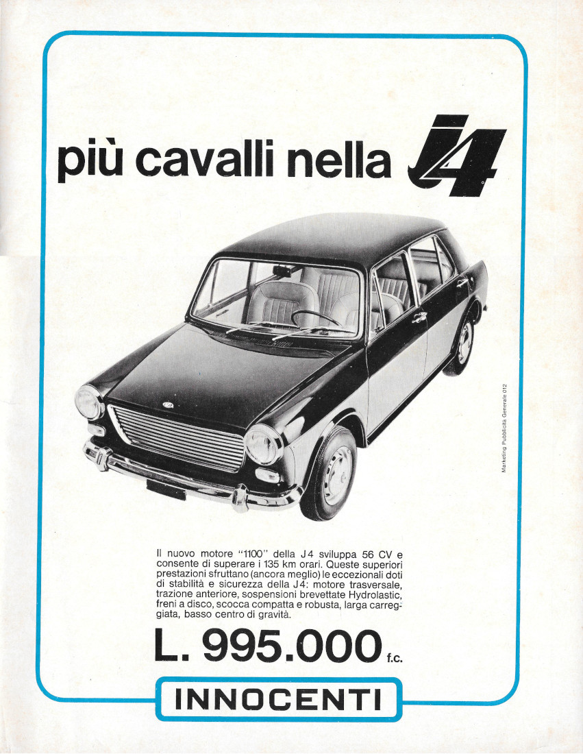 Innocenti J4 / Shell super motor oil - Advertising 1968