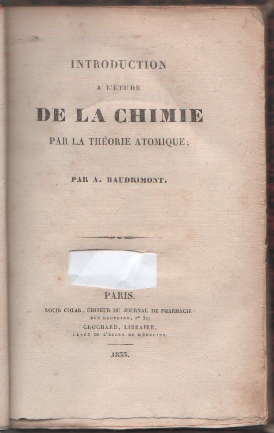 Introduction a l'ètude de la chimie par la thèorie atomique …