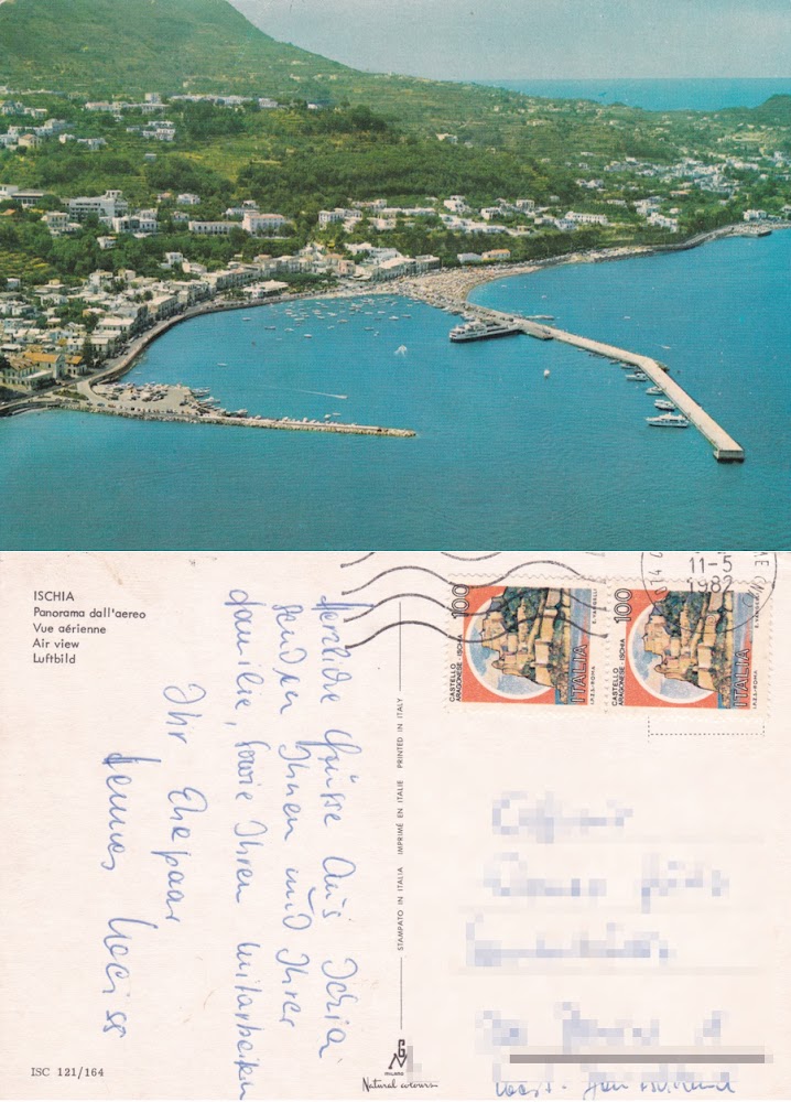 Ischia. Panorama dall'aereo. Viaggiata 1982