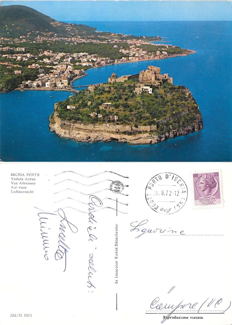 Ischia Ponte. Veduta aerea. Viaggiata 1972