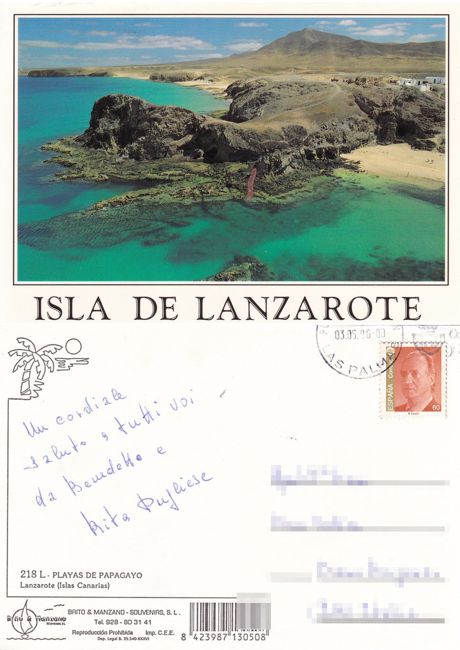 Isla de Lanzarote. Playas de Papagayo. Viaggiata 1996