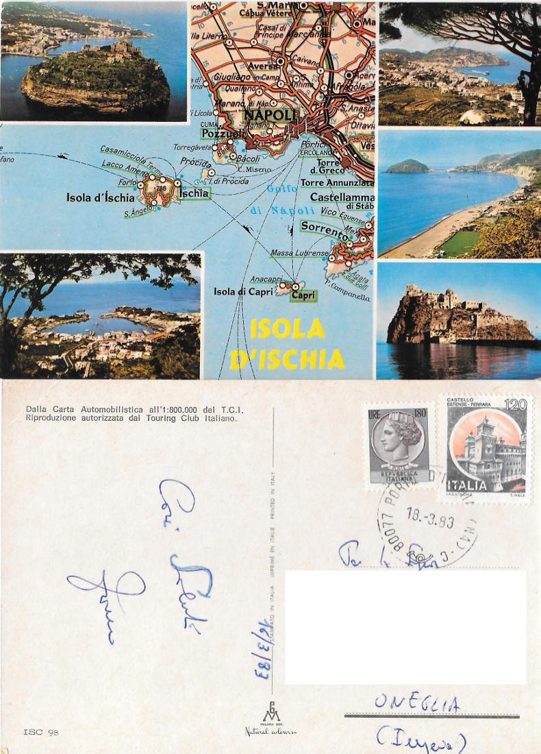 Isola d'Ischia. Vedutine. Viaggiata 1983