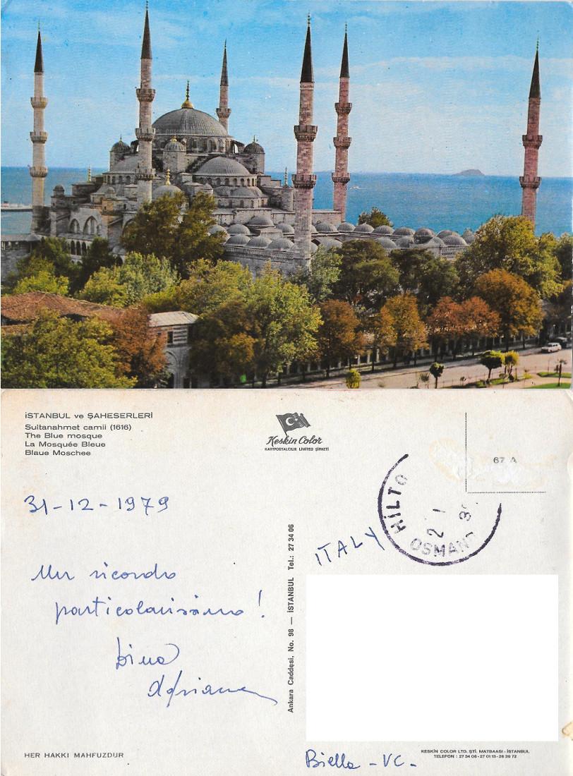 Istanbul. Moschea Blu. Viaggiata 1979