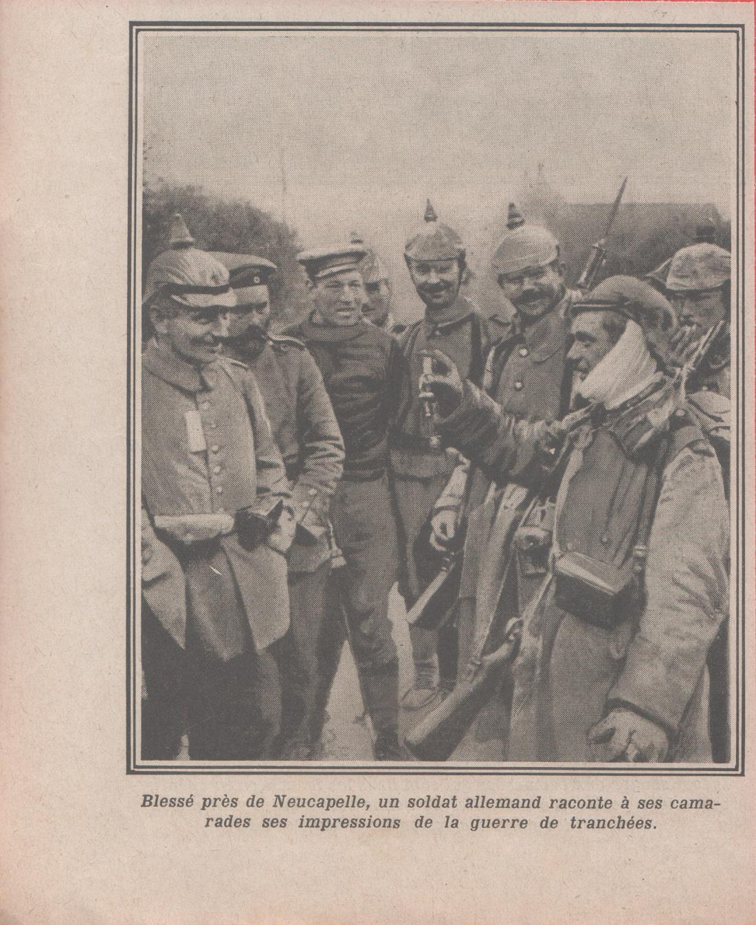 IWW. Blesse près de Naucapelle un soldat allemad... 1915