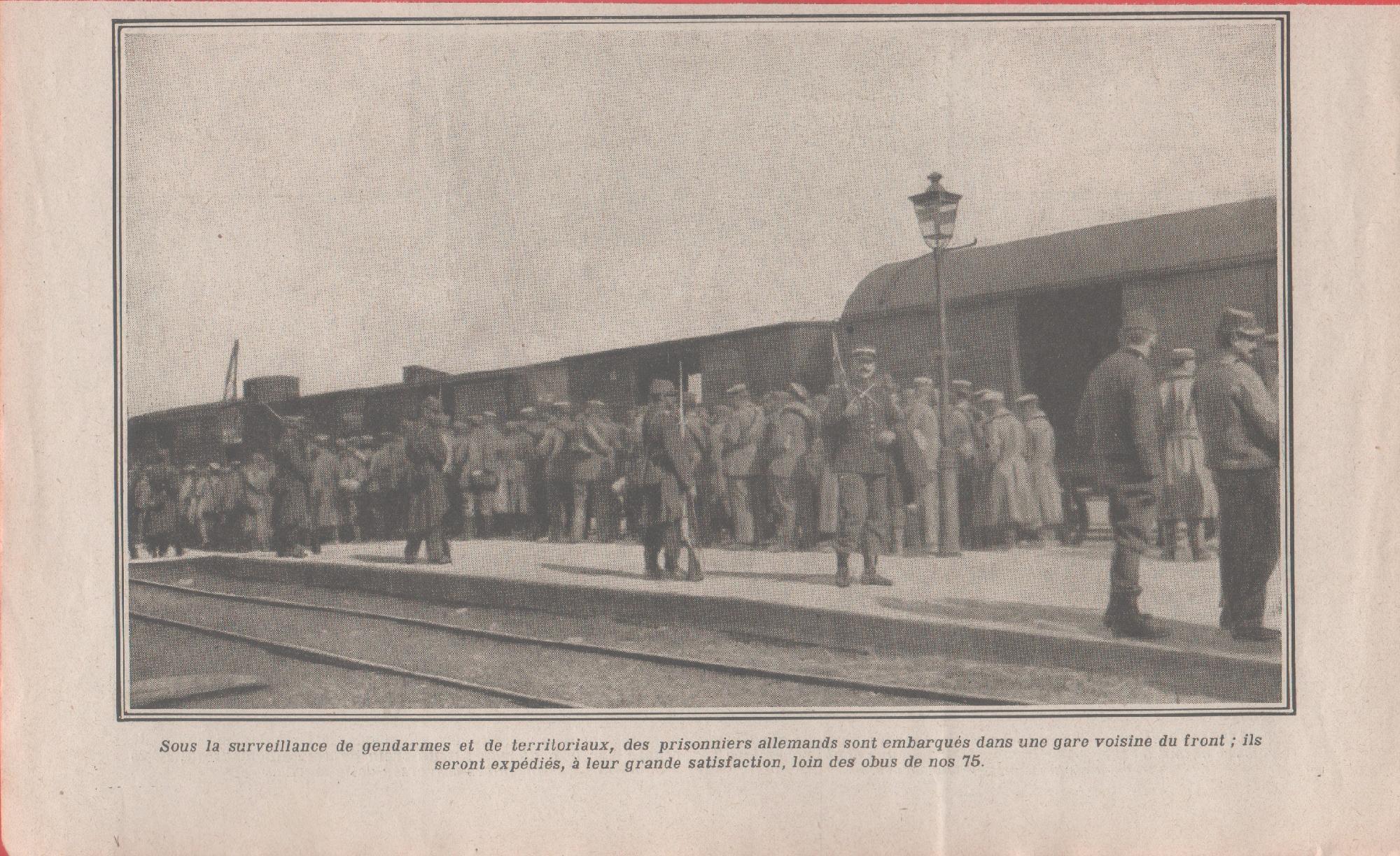 IWW. Des prisionniers allemands sont embarque dans un gare... 1915