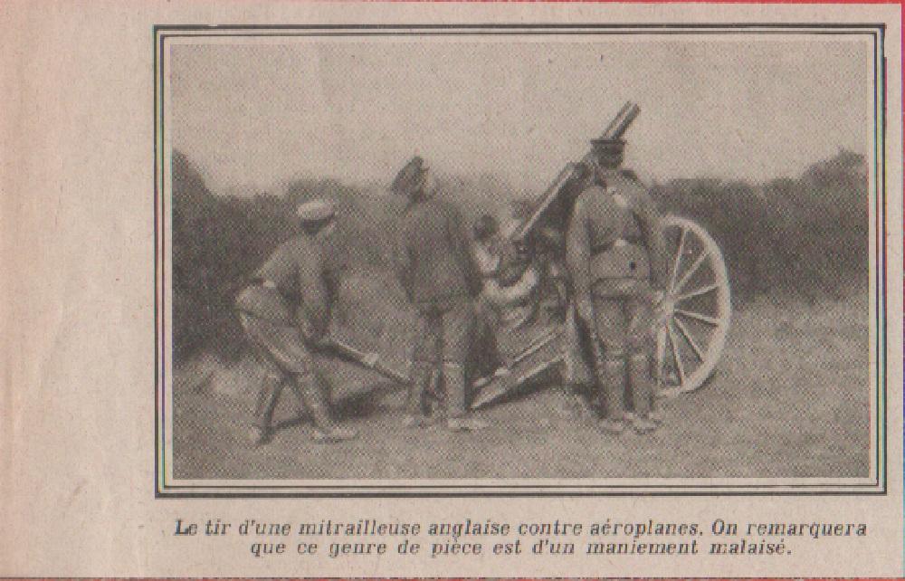 IWW. Le tir d'une mitrailleuse anglais contre aeroplanes. 1914