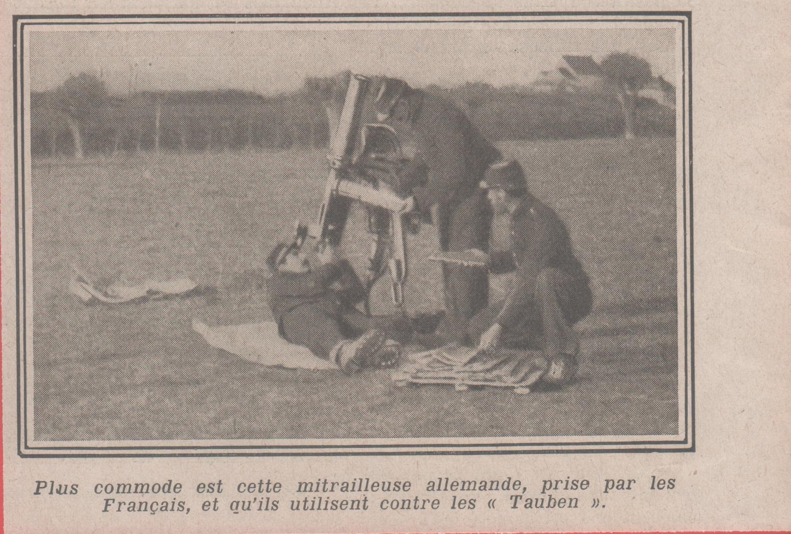 IWW. Mitrailleuse allemande pris par le francais. 1914.