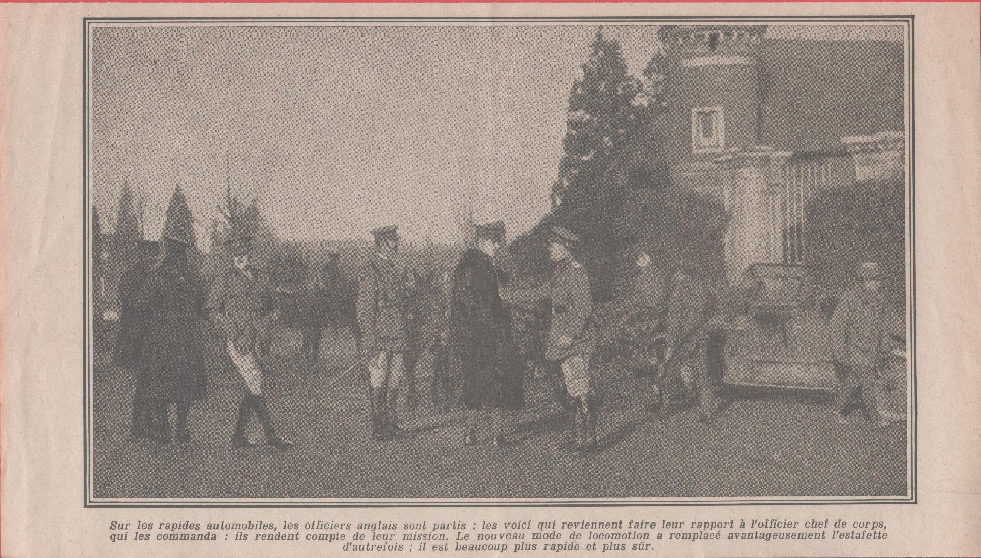 IWW. Sur le radipes automobiles les officiers anglais sont... 1915