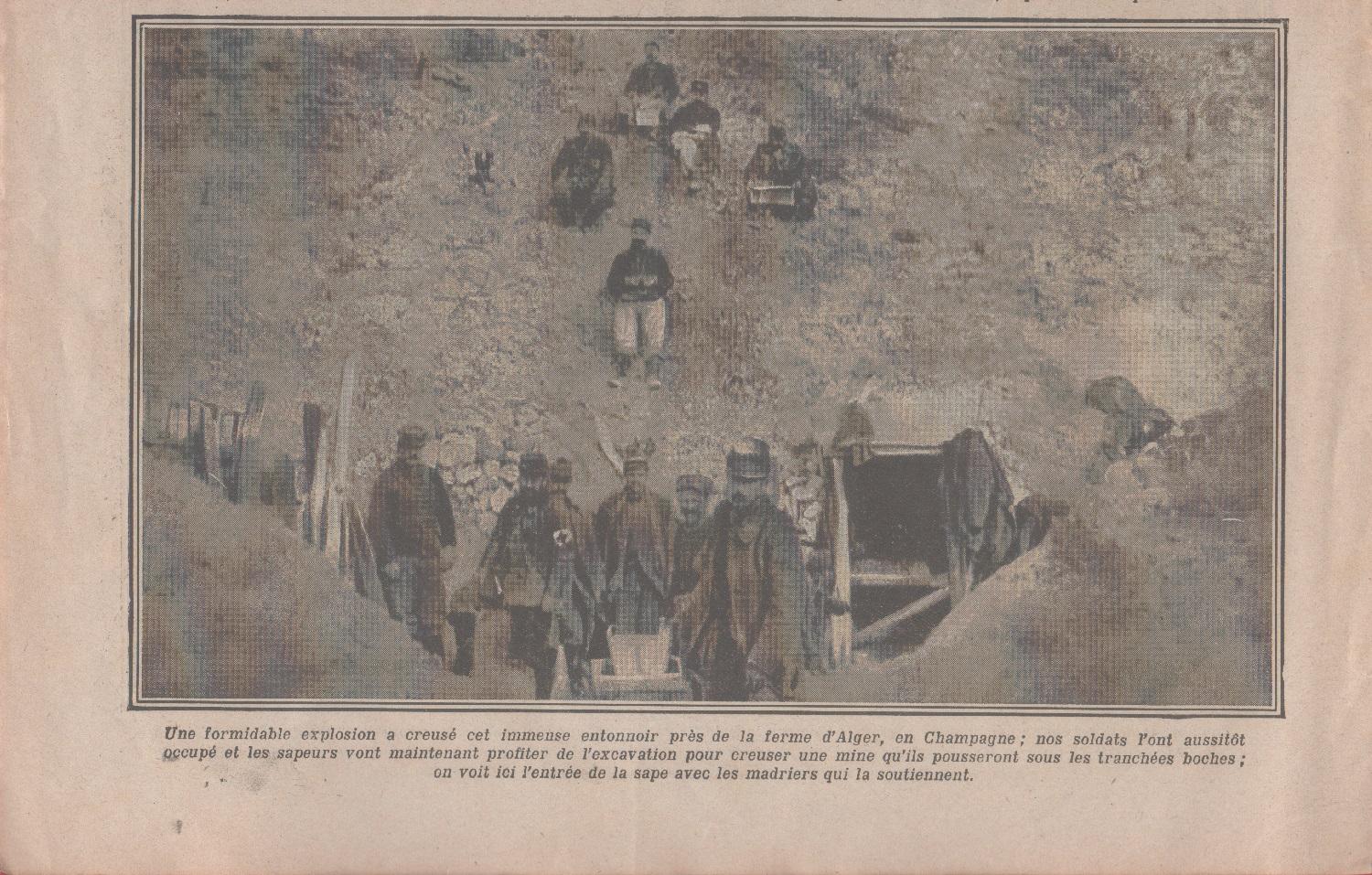 IWW. Un formidable explosion a creuse cet immense... (Alger-Champagne) 1915