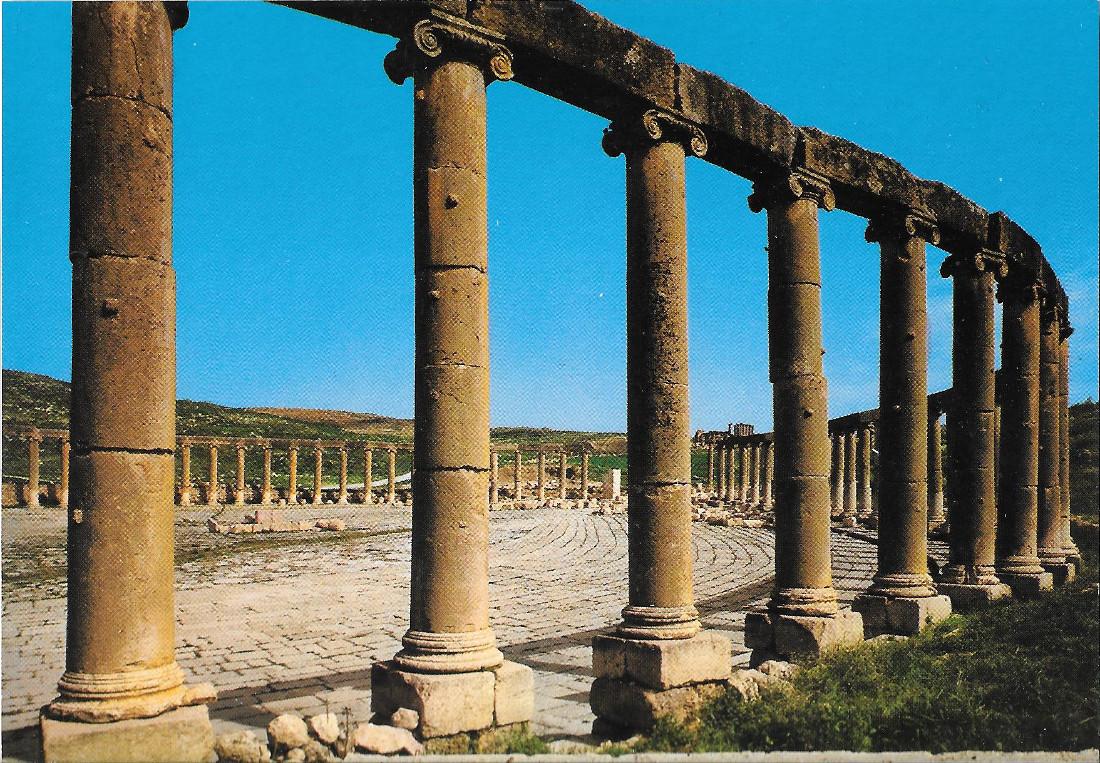 Jerash (Jordan). The Forum of Jerash. Non viaggiata