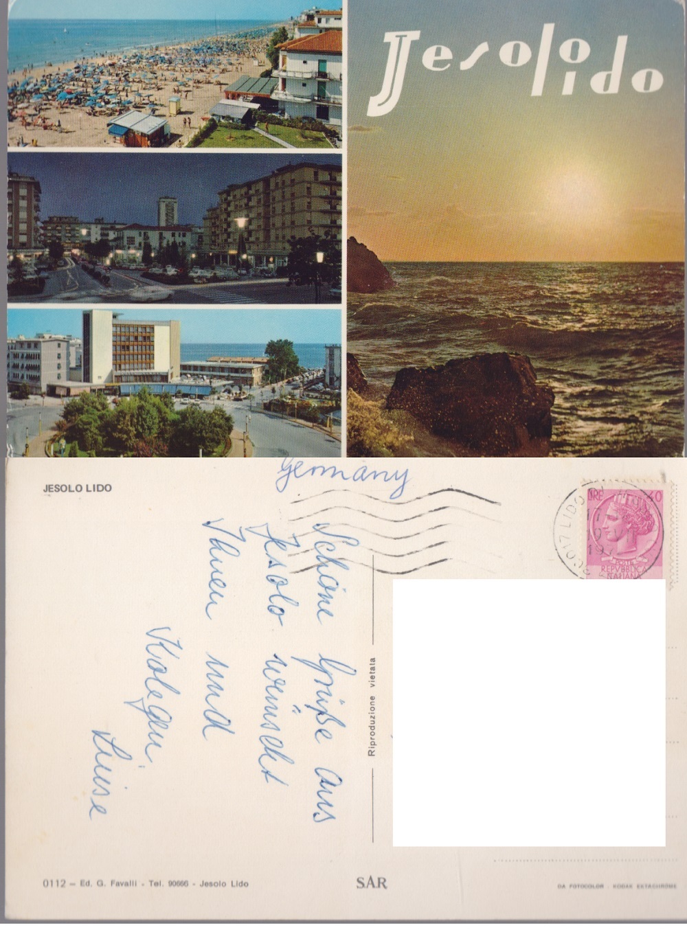 Jesolo Lido. Vedute. Viaggiata 1972