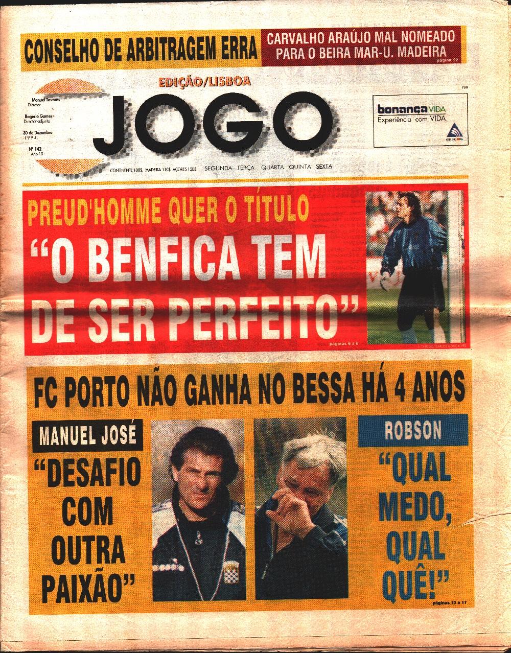 Jogo. 30 dicembre 1994. (Portogallo)
