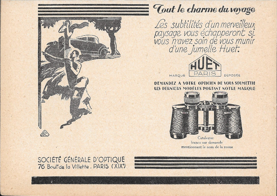 Jumelle Huet - Advertising 1931