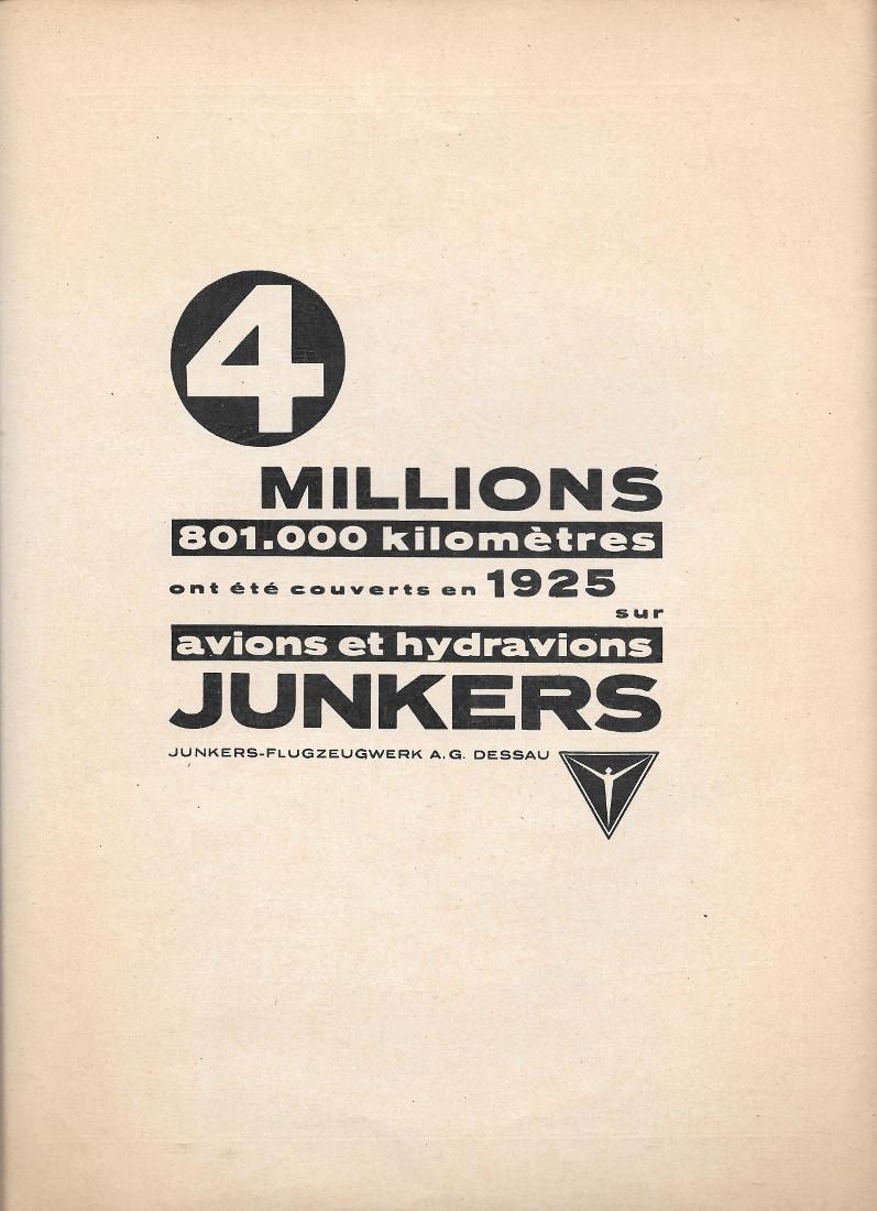 Junkers avions/Palladium Cord Pneus/Comp. Int. de Navigation aérienne. Advertising 1927 …