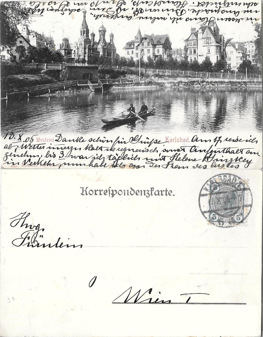 Karlsbad, Westend. Viaggiata 1905