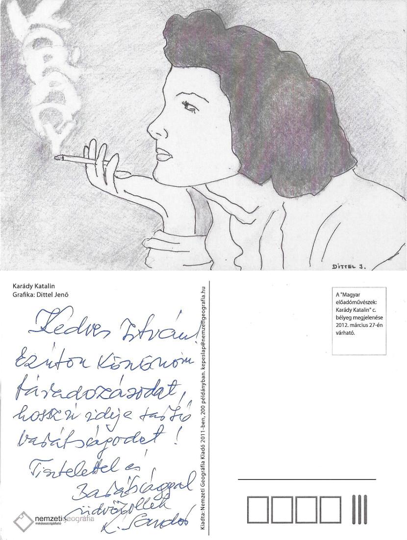 Katalin Karády. Grafika Dittel Jenò.