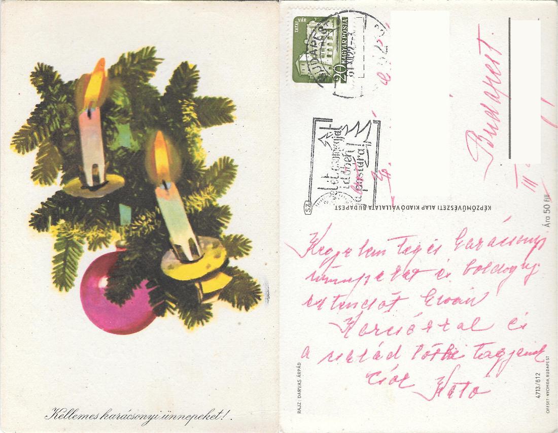 Kellemes karacsonyi unnepeket (Buon Natale). Viaggiata 1961