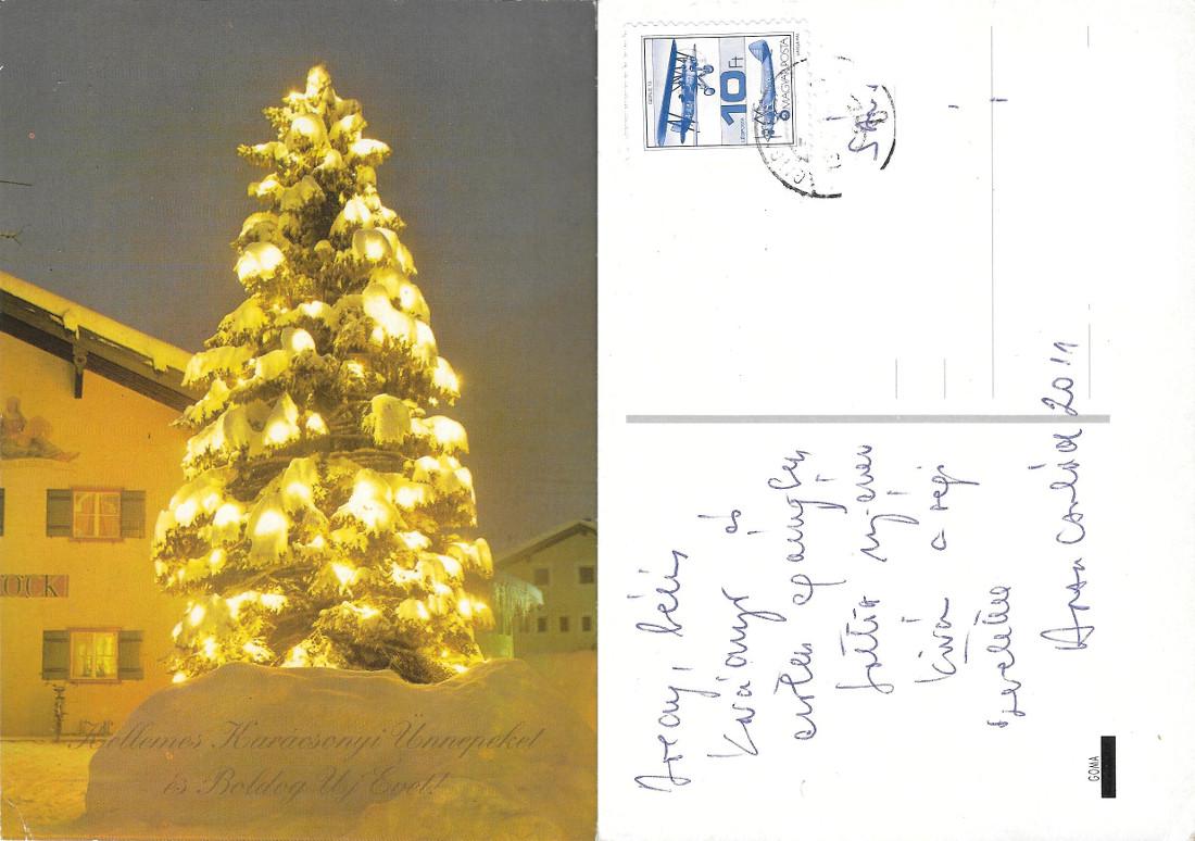 Kellemes karacsonyi Unnepeket Es Boldog Uj Evet. Albero. Viaggiata