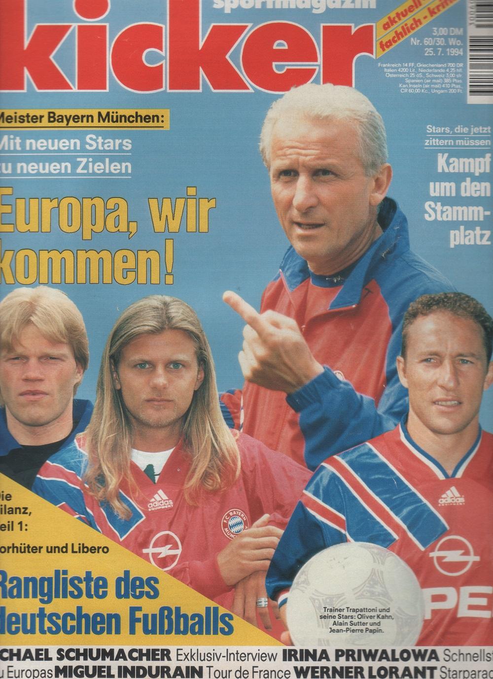 kicker sportmagazine. n. 60/30. 25/7/1994
