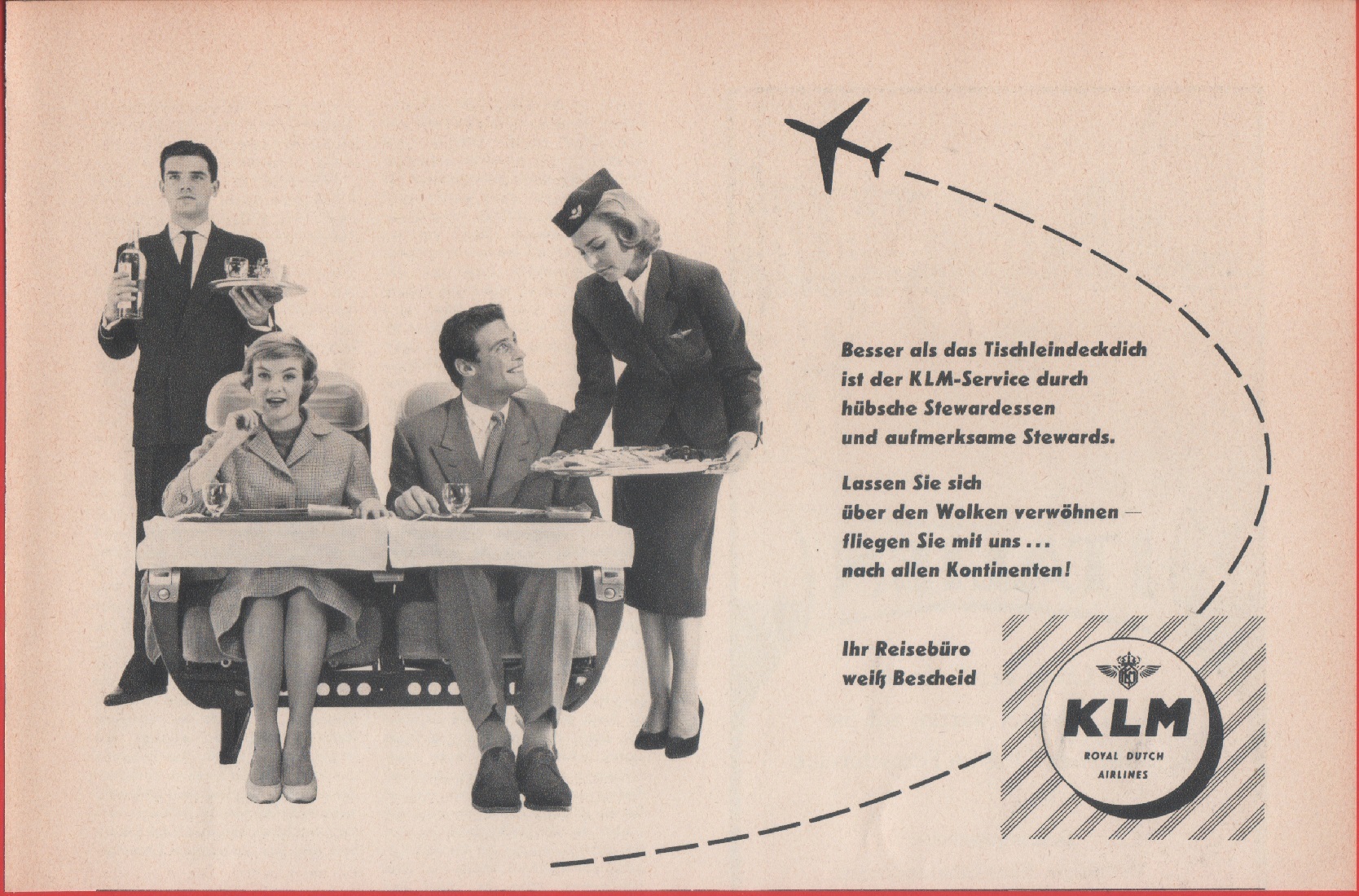 KLM Royal Dutch Airlines. Advertising 1958