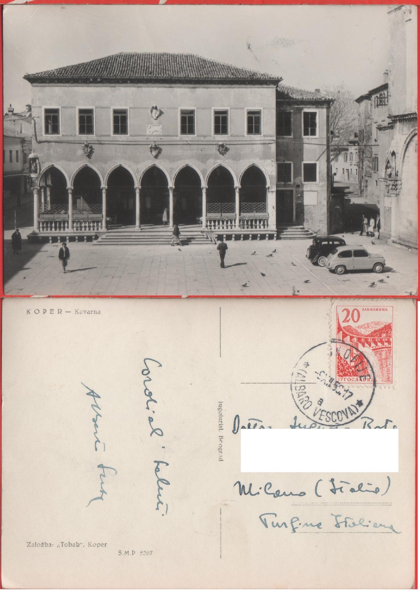 Koper. Kavarna. Viaggiata 1959