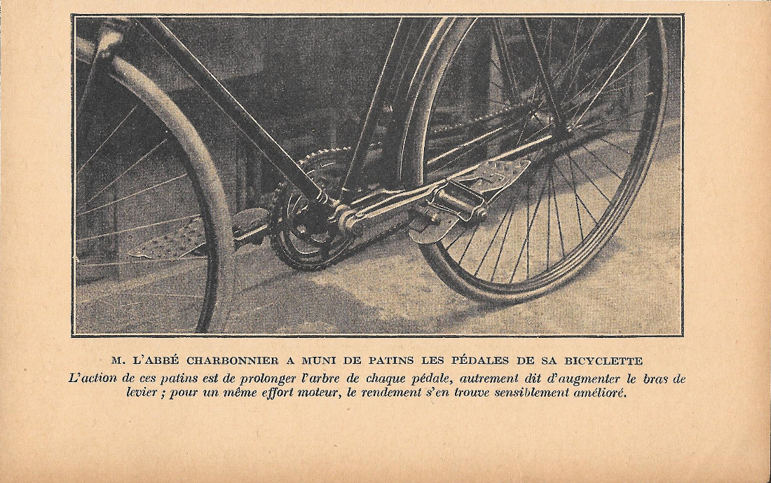 L'abbe Charbonnier a muni de patins les pedales de sa …