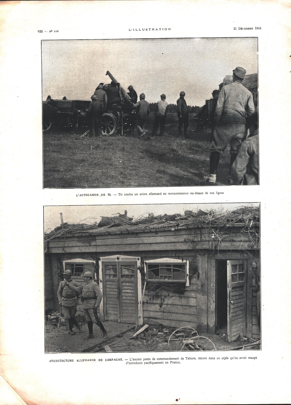 L'autocanon de 76. Architecture alemande de campagne (WWI). Immagine 1915