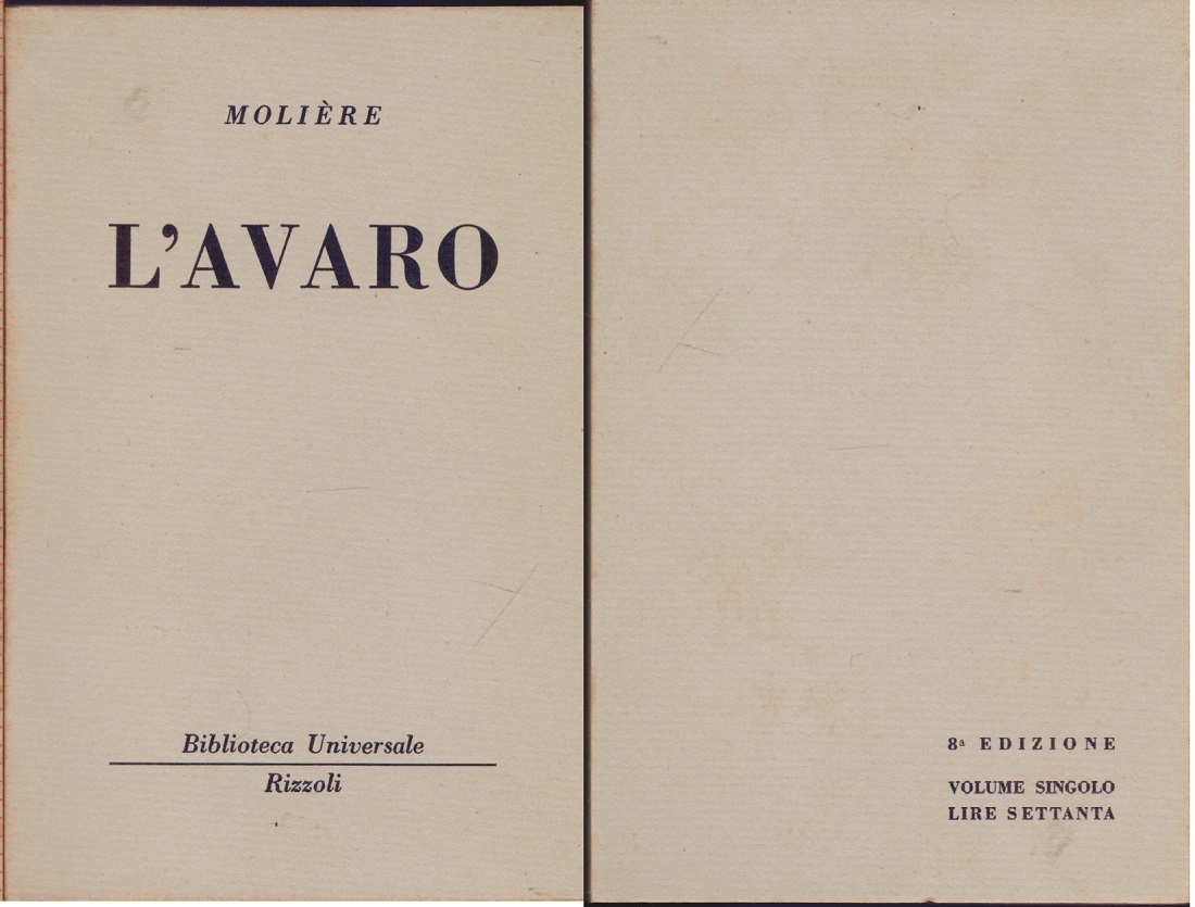 L'avaro ( 239 B.U.R.) - Moliere
