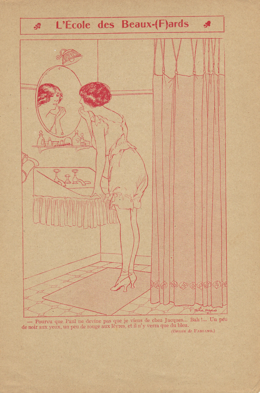 L'ecole des beaux-(f)ards. (ill. Fabiano). Stampa 1913