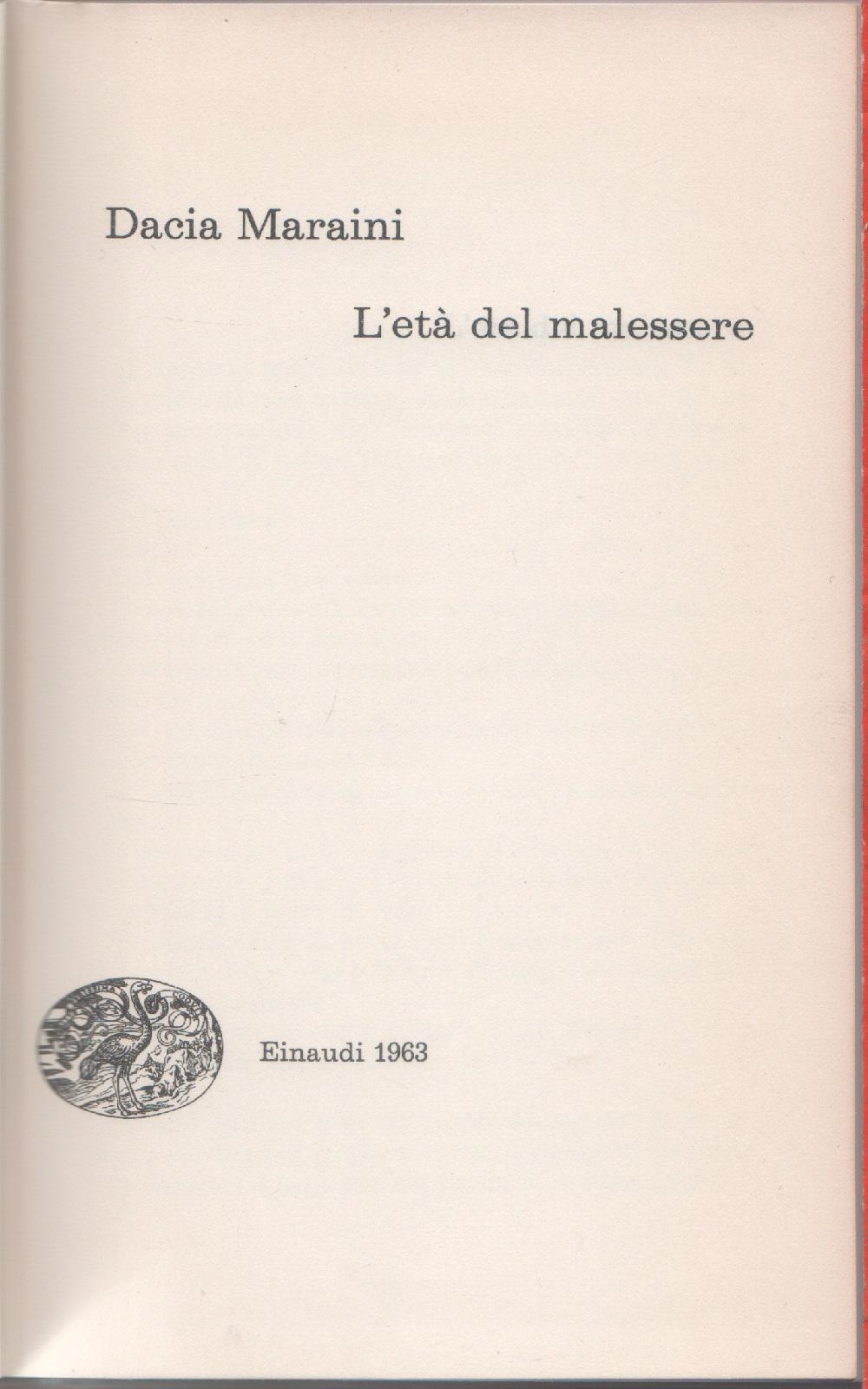 L'eta' del malessere - Dacia Maraini
