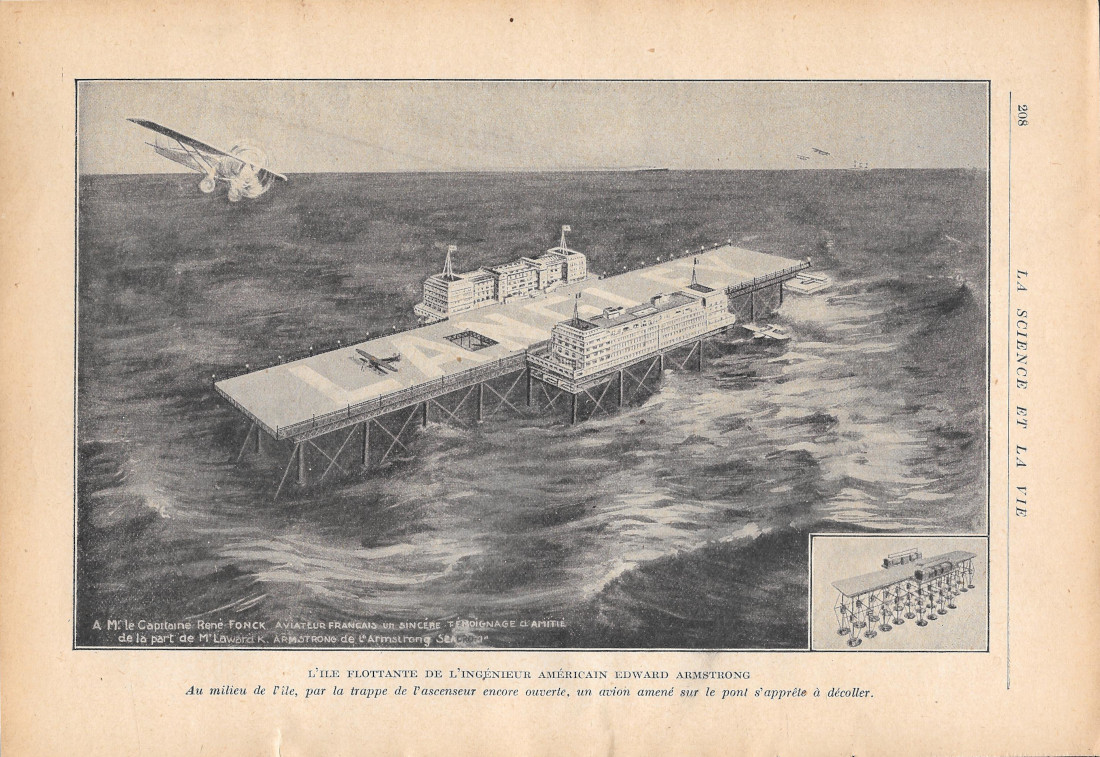 L'ile flottante de l'ingénieur américan Edward Amstrong - immagine 1928