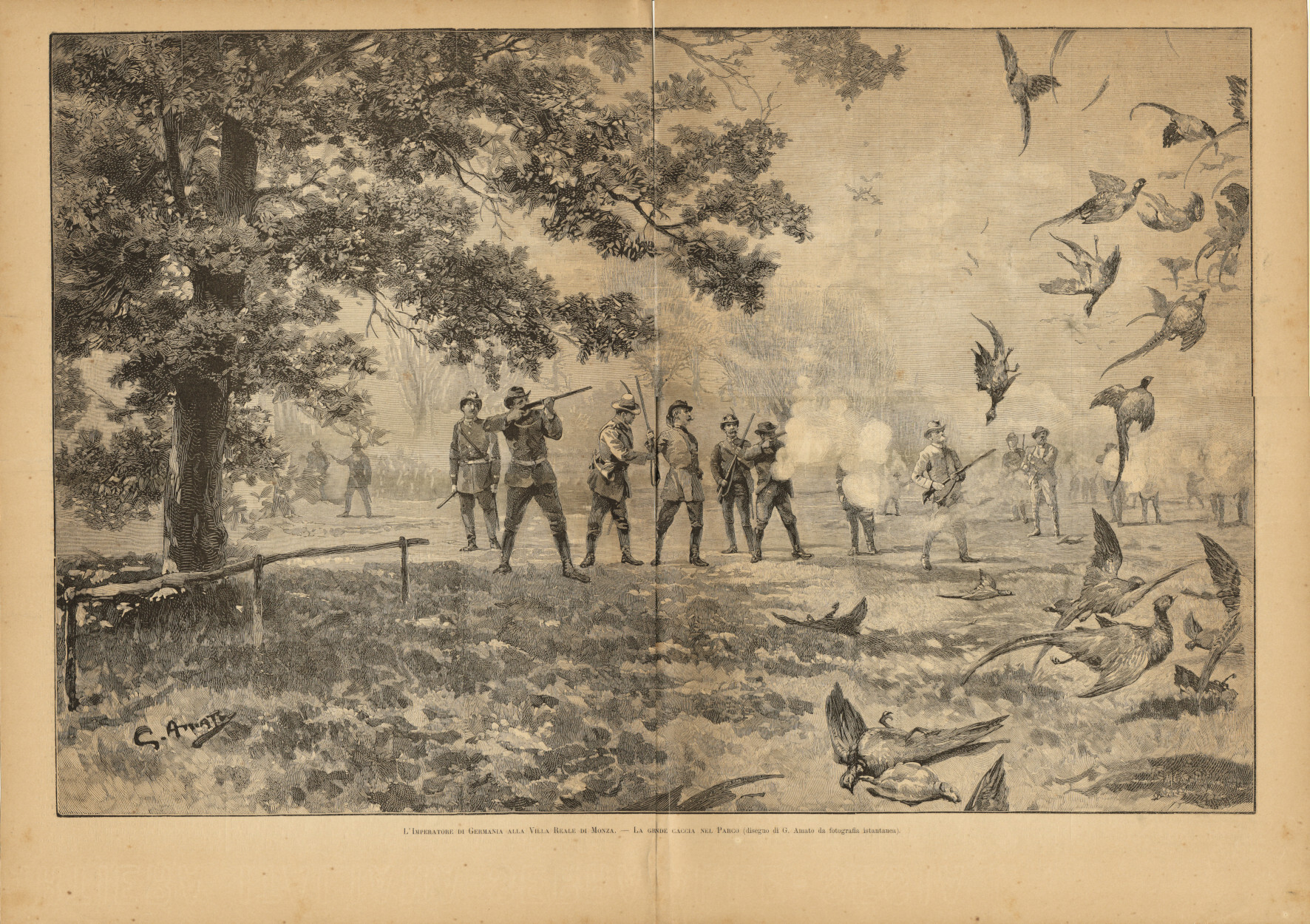 L'imperatore di Germania alla grande caccia nel parco della Villa …