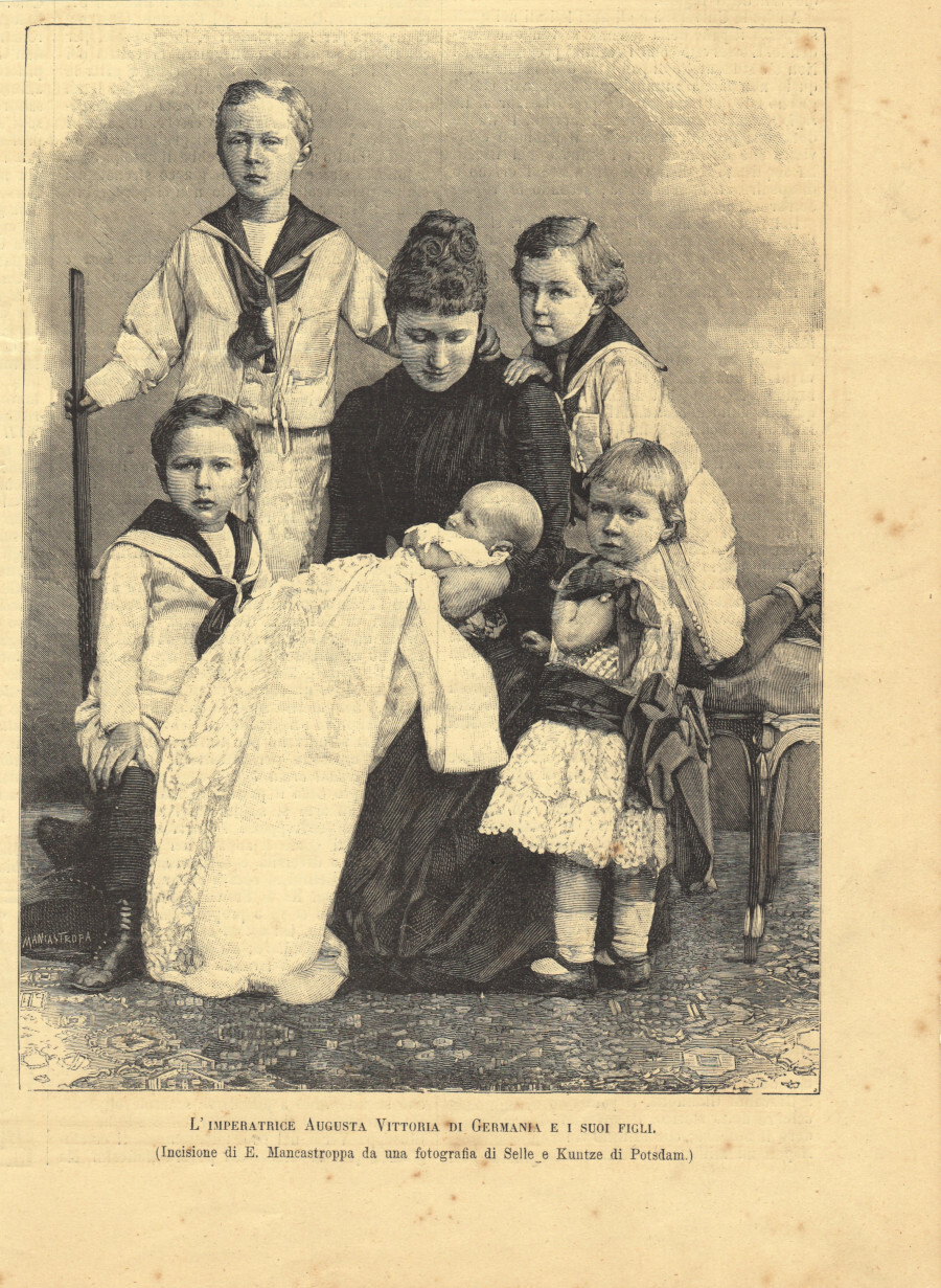 L'imperatrice Augusta Vittoria di Germania e i suoi figli. Immagine …
