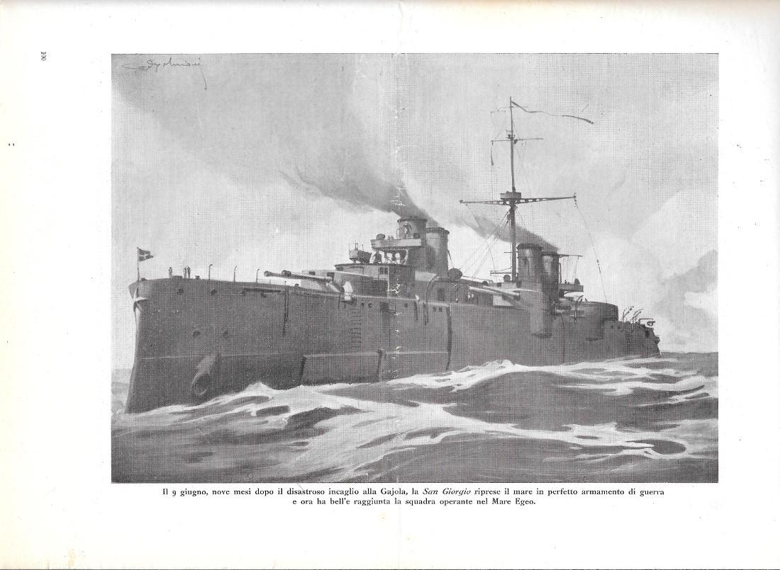 L'incrociatore San Giorgio / Dirigibile a Zanzur/ Finanzieri a Zanzur. …