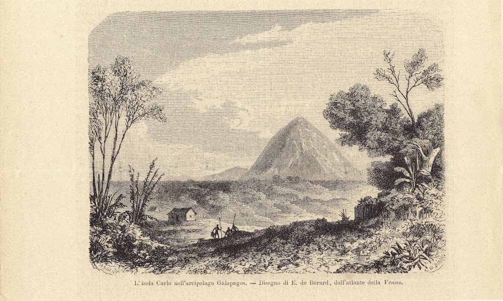 L'isola Carlo nell'arcipelago Galapagos. Illustrazione 1864