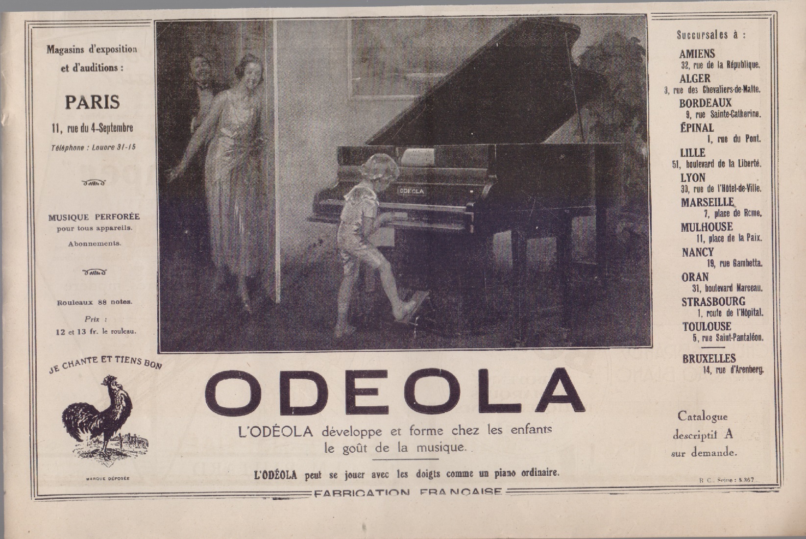 L'Odeola. Advertising 1924