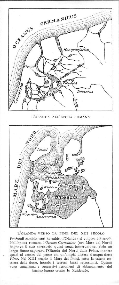 L'Olanda verso la fine del XIII secolo. Stampa 1934