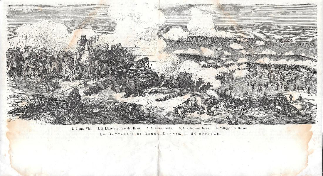 La battaglia di Gorny-Dubnik. 24 ottobre. Stampa 1877